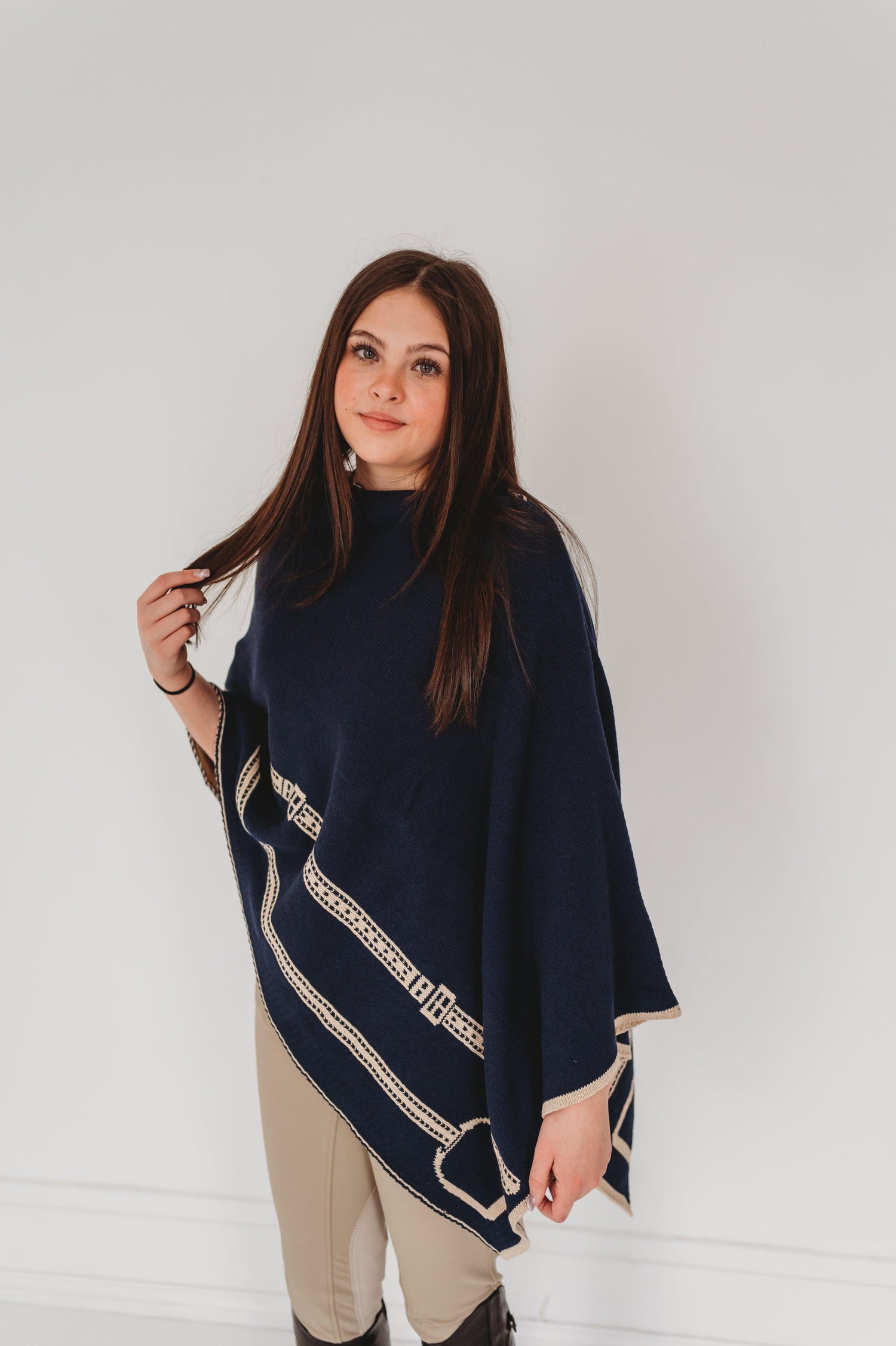 Eco Horse Stirrup Poncho – Recycled Cotton Blend, Made in USA