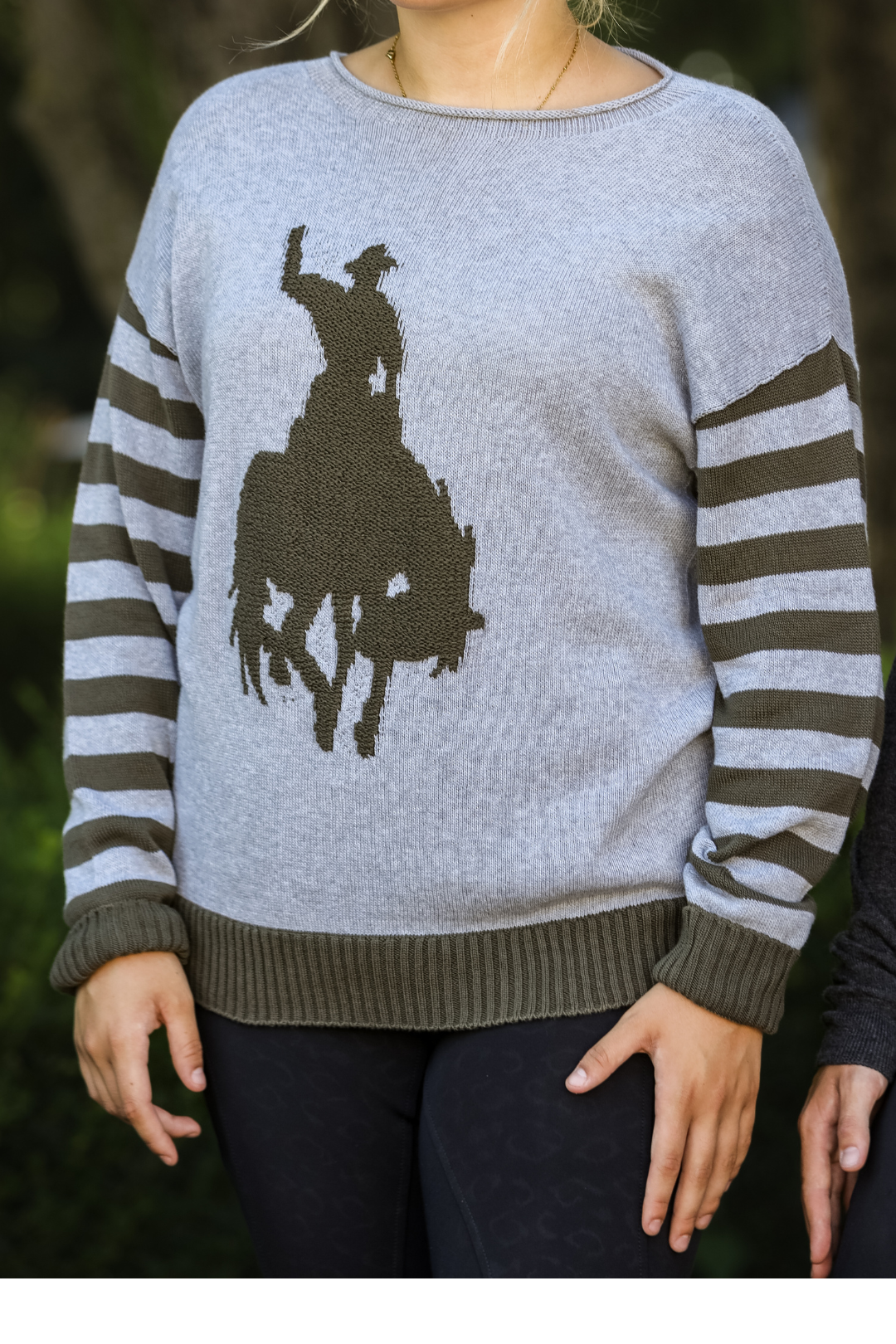 Rodeo Sweater – Seamless Egyptian Cotton, Cowboy Motif