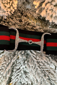 Limited Time-Holiday Equestrian Elastic Belt with Rhinestone Snaffle Bit Buckle